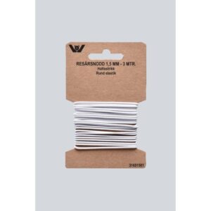 Elastik rund - Hvid - 1,5 mm - 3 mtr