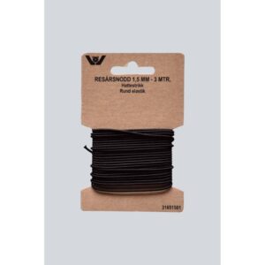 Elastik rund - Sort - 1,5 mm - 3 mtr