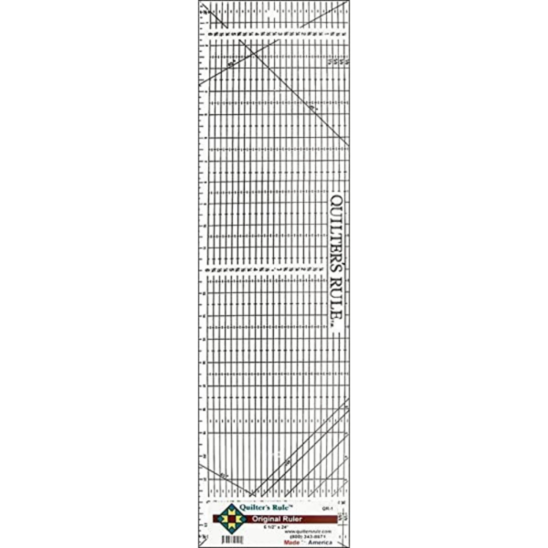 Lineal - Quilters Rule - Fabric Gripping 6 1/2" x 24"