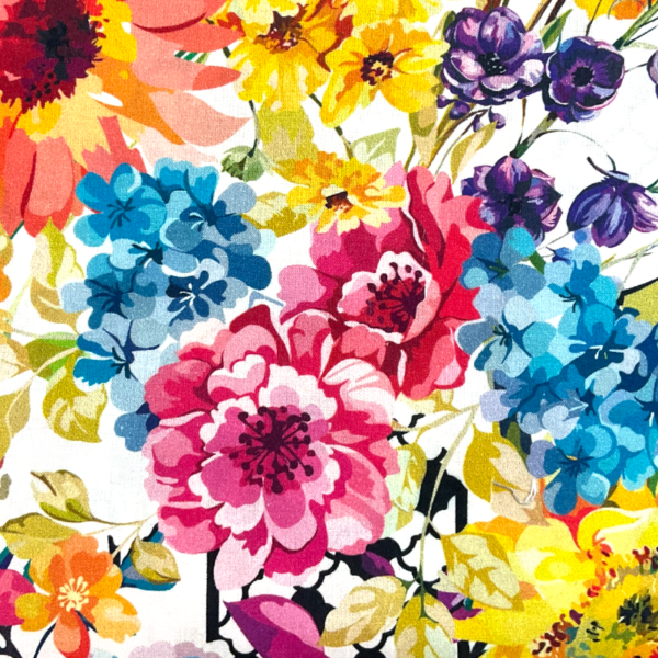 Stof - Farverige blomster - Image 2