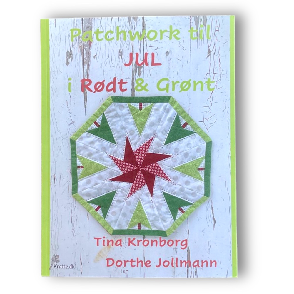 Forside af bogen patchwork til jul i rødt og grønt