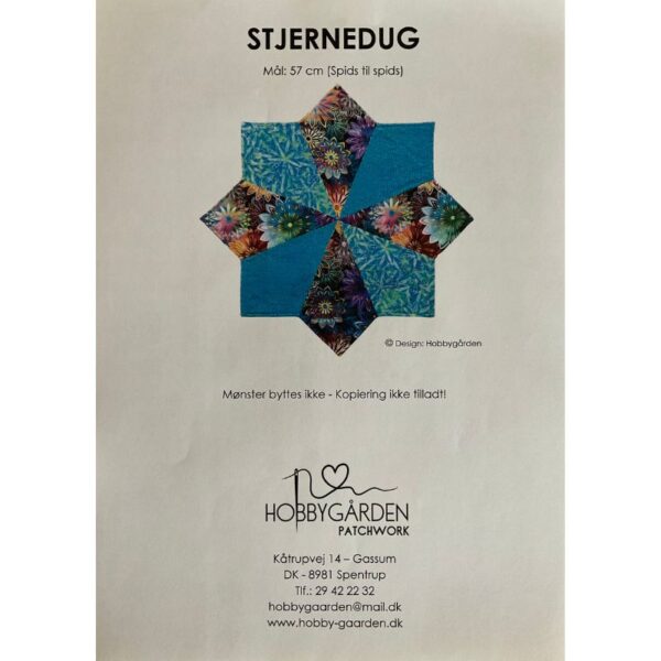 Mønster - Hobbygården - Stjernedug - Maskin- og håndsyning