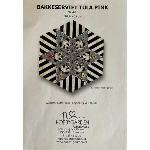 Mønster - Hobbygården - Bakkeserviet Tula Pink "Panda" - Håndsyning