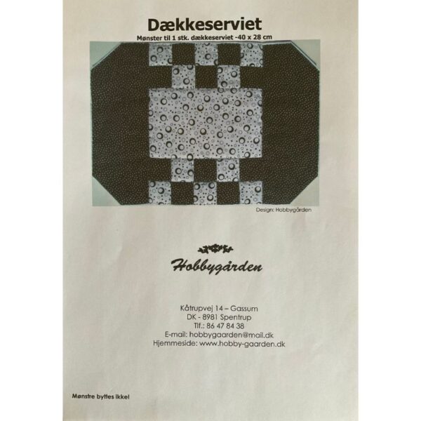 Mønster - Hobbygården - Dækkeserviet - Maskin- og håndsyning